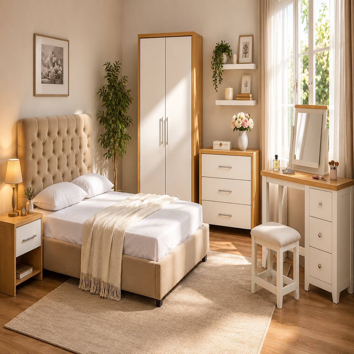 Modern bedroom styled with Elystra Living furniture