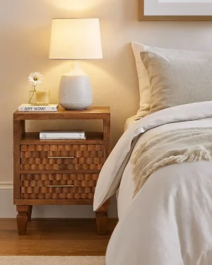 Cadiz Carved Open-Shelf Bedside