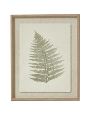 Bracken Art On Texture-Torn Paper With Beaded Frame