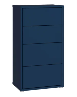 Alice Springs Tall 4 Drawer Chest with Push-to-Open Drawers in Night Blue