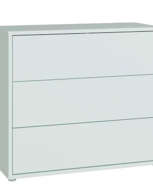 Alice Springs 3 Drawer Chest with Push-to-Open Drawers in Light Grey