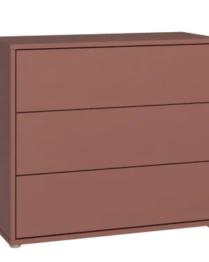 Alice Springs 3 Drawer Chest with Push-to-Open Drawers in Terracotta