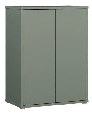 Alice Springs Tall 2 Door Cupboard with Push-to-Open Doors in Sage Green