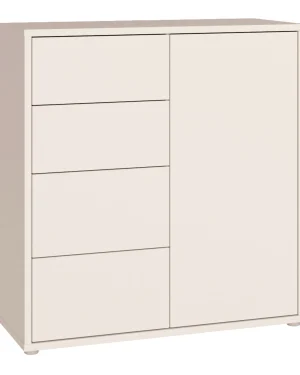Alice Springs Storage Unit with 4 Drawers & 1 Door with Push-to-Open in Sand