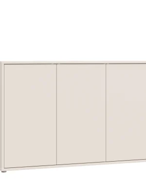 Alice Springs 3 Door Sideboard with Push-to-Open Doors in Sand