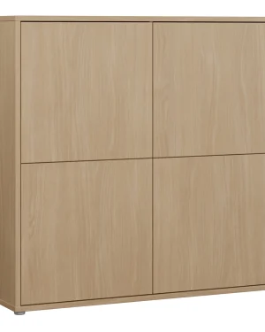 Alice Springs 4 Door Large Storage Cabinet with Push-to-Open Doors in Elegancia Oak