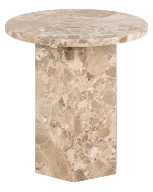 Naxos Side Table in Brown Marble