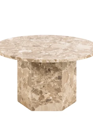 Naxos Round Coffee Table in Brown Marble