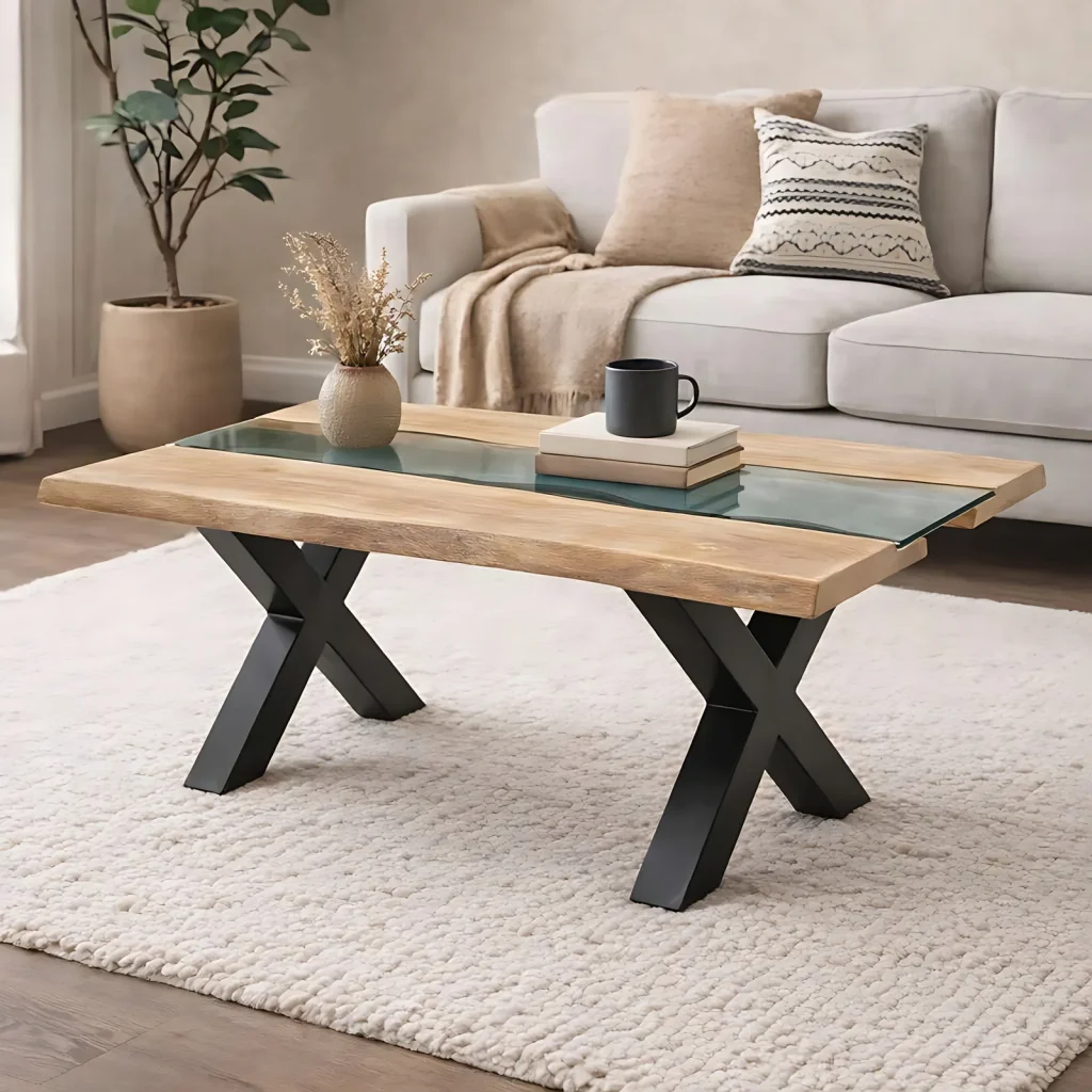 Live Edge Light Acacia Coffee Table