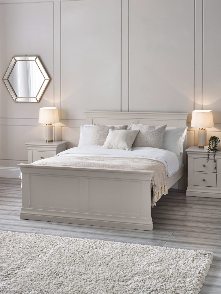 Clermont Double Light Grey Bed