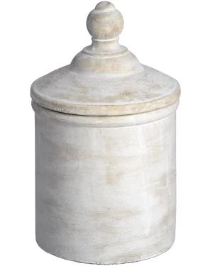Large Antique White Cannister