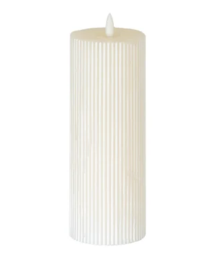 Luxe Collection Natural Glow 3.5x9 Texture Ribbed LED Candle