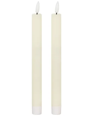 Luxe Collection Natural Glow S/ 2 Ivory LED Dinner Candles