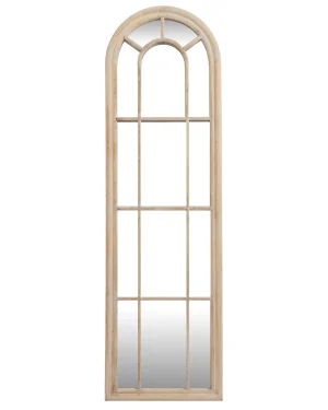 Washed Wood Tall Arched Window Mirror