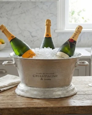 Large Antique Pewter Champagne Cooler