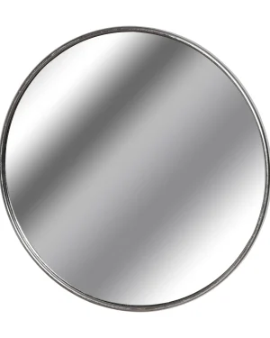 Silver Foil Large Circular Metal Wall Mirror